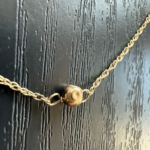 💫Dainty & Beautiful Vintage Stamped 14K Gold Ball Necklace - Picture 6 of 16